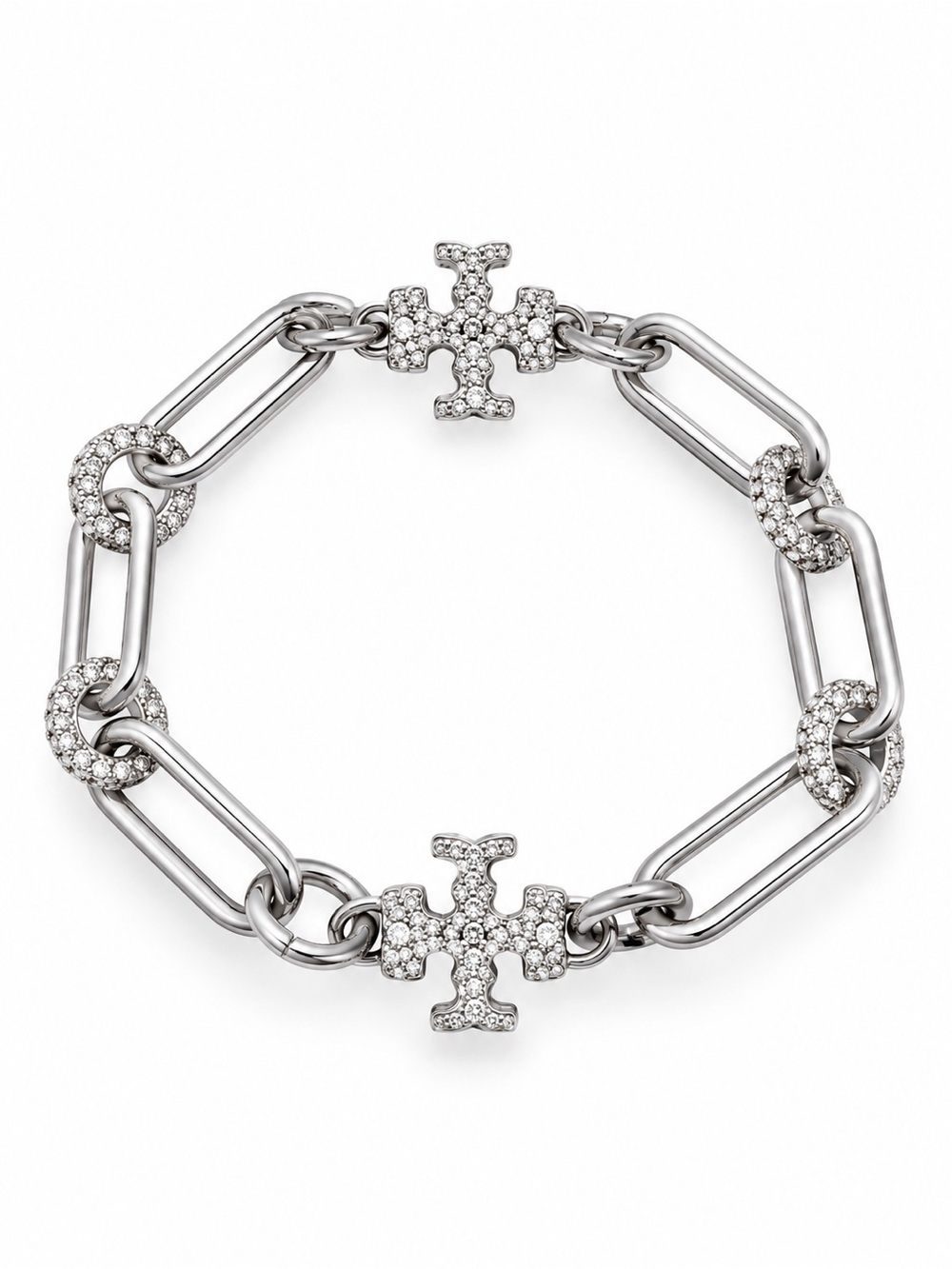 🆕 TORY BURCH • Silver Roxanne Crystal Chain Bracelet